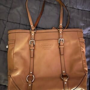 Coach Tan Leather Tote Structured Elegance